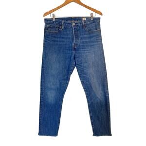 Levi's Women's High Waisted Button Fly Cropped White Oak Cone Denim Jean…